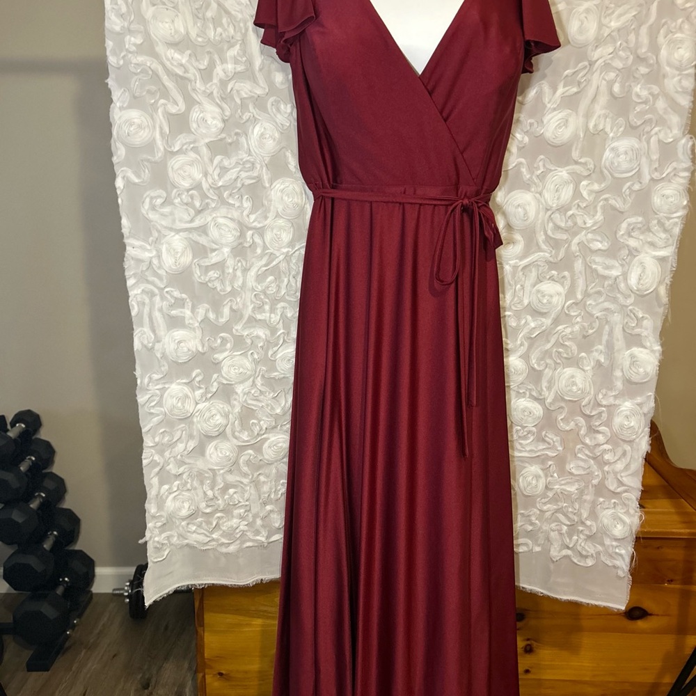 Allure Bridals Wine Maxi Dress